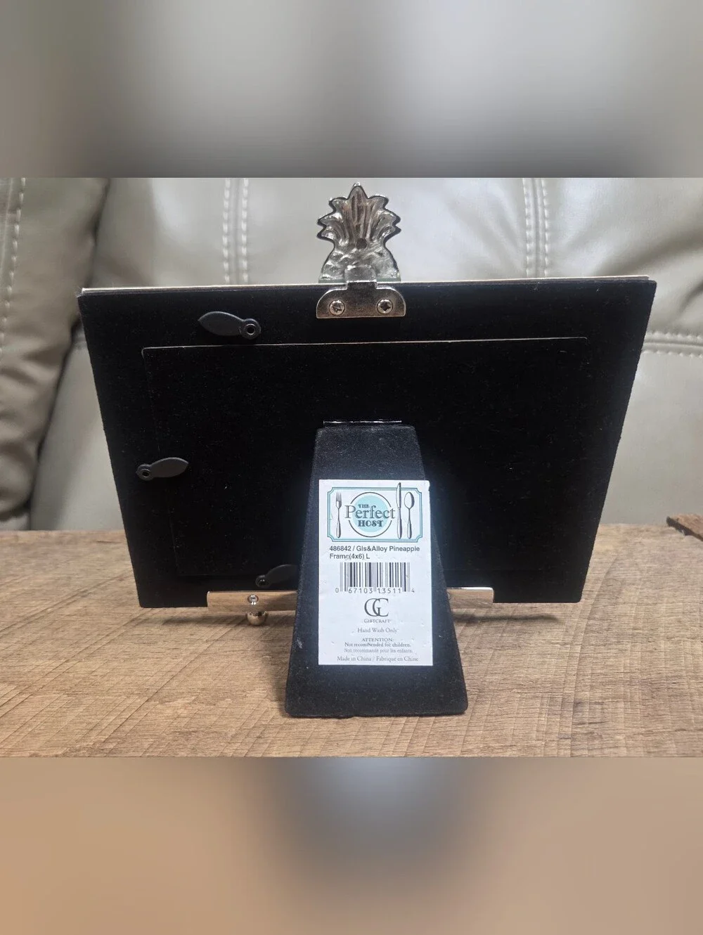 The Perfect Host Glass & Silver Photo Frame features a Silver Pineapple ~ Bin Q